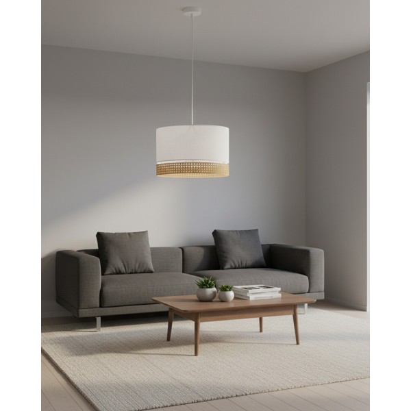 Підвісний світильник, люстра TK Lighting 6533 Paglia E27 3x15W IP20 білий - фото №1