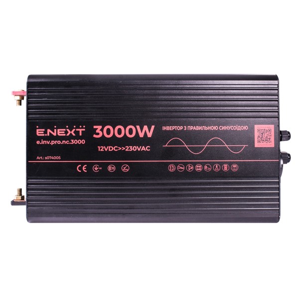 Інвертор E.Next e.inv.pro.nc.3000 12/220В 3000Вт чистий синус (s074005) - фото №1