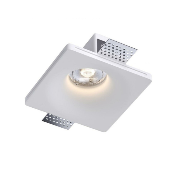 Гіпсовий точковий врізний світильник Kloodi KD-GIPS SQ120 H45 GU10 1x10W IP20 Wh