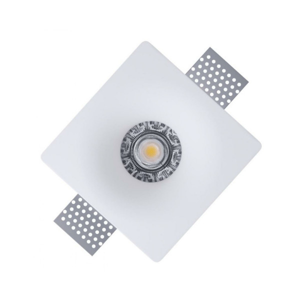 Гіпсовий точковий врізний світильник Kloodi KD-GIPS SQ120 H45 GU10 1x10W IP20 Wh - фото №3
