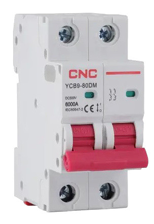 Модульний автоматичний вимикач CNC YCB9-80DM 2Р 4А 6кА С 500В DC (Б00035404)