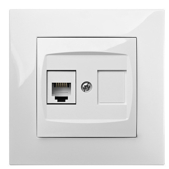 Телефонна розетка RJ11 Elektro-Plast Carla 1750-10 (білий) - фото №1