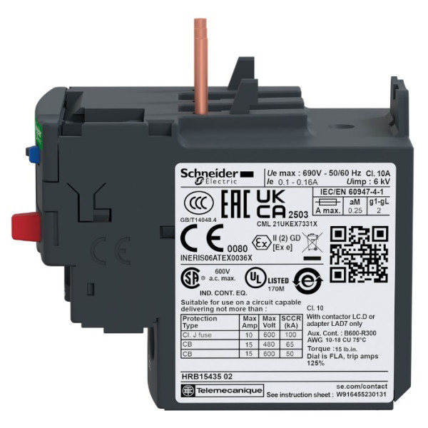 Тепловое реле Schneider Electric LRD06 1-1,6A - фото №2