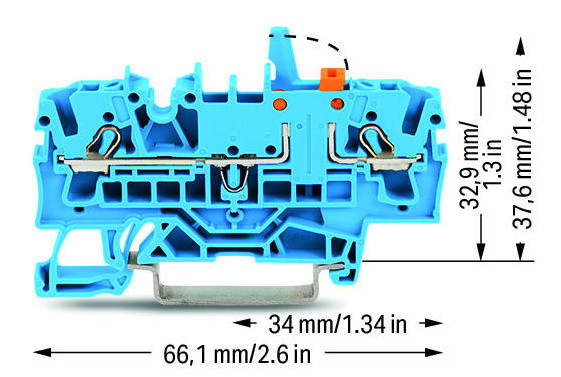Размыкаемая клемма Wago 2002-1674 Topjob S (синяя) - фото №1