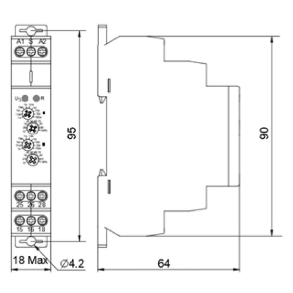 Реле часу асиметричного циклу Аско-Укрем NTE9-S1 1×SPDT (A0010240007) - фото №6