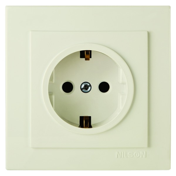 Розетка Nilson Touran кремова 1-на з заземленням ( 24121017 )