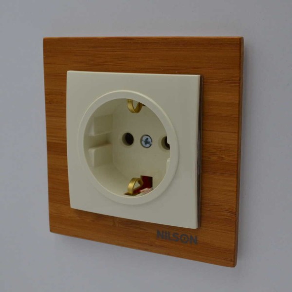Розетка Nilson Touran кремова 1-на з заземленням ( 24121017 ) - фото №7