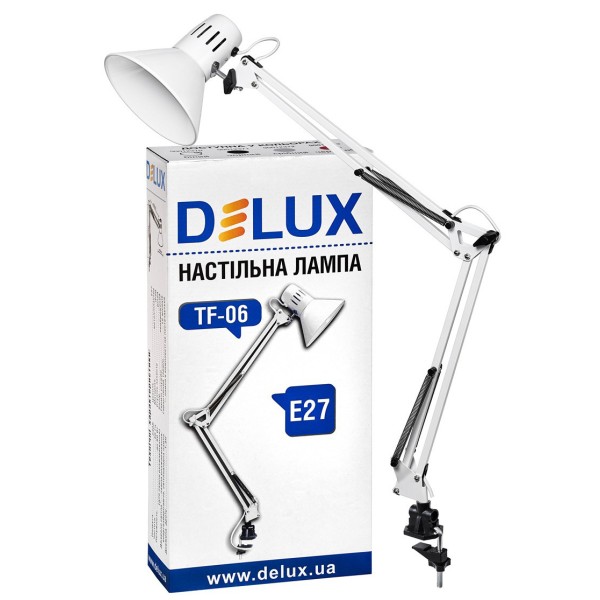 Світильник настільний Delux TF-06 E27 білий - фото №1