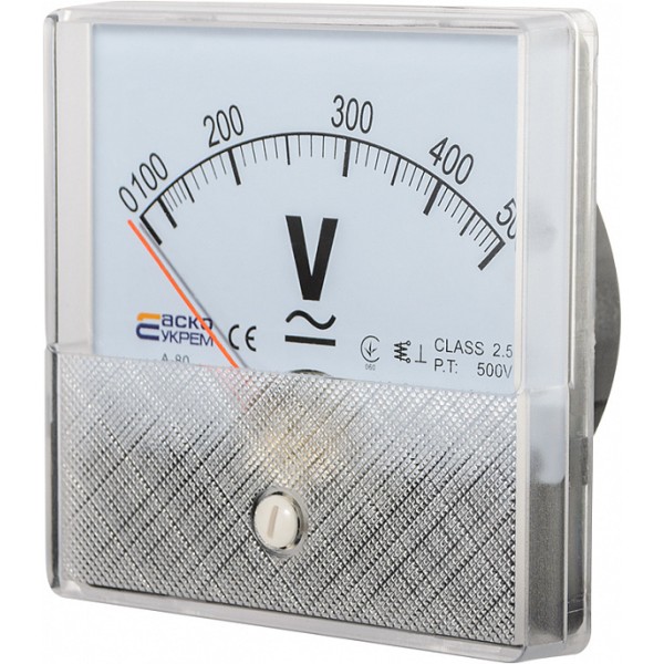 Вольтметр Аско-Укрем 500В АС 80х80мм (А-80) (A0190010058) - фото №1
