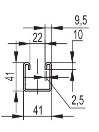 С-подібний профіль DKC BPM4130 41х41 LAS, L 3000, 2,5 мм - фото №2