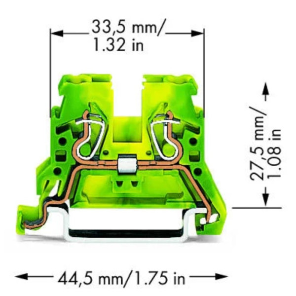 Клемма заземления Wago 870-907 Cage Clamp® - фото №1