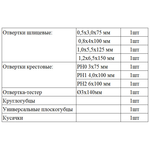 Набор из 11 инструментов Enext - фото №1