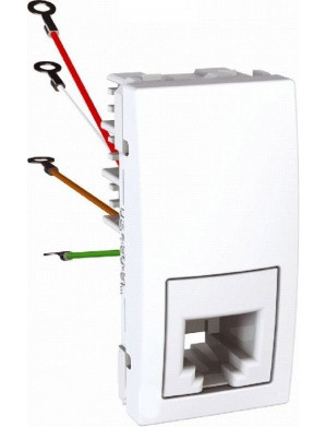 Розетка телефонна RJ-11, 4 конт. біла Schneider Electric