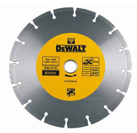 Сегментный алмазный диск DeWALT DT3711 125х1,8х22,2мм для сухого реза
