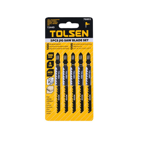 Комплект лобзиковой полотен Tolsen (76801) Т111С (5шт) - фото №2