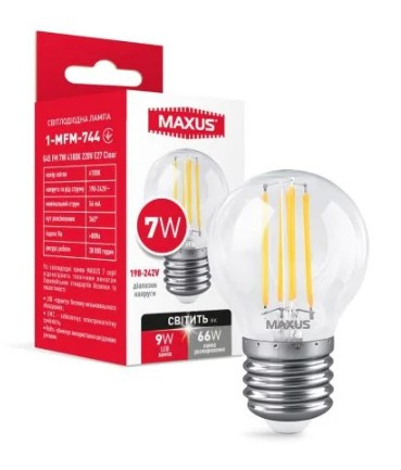 Філаментна лампа Maxus G45 FM 220Вт E27 Clear (1-MFM-744) - фото №1