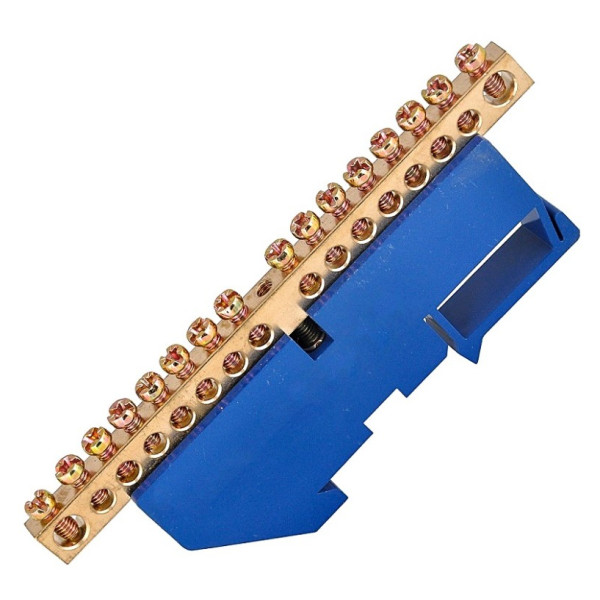 Ізольована шина TNSy «N» ШЛІ8х12-16 на DIN-рейку синя (TNSy5500196)