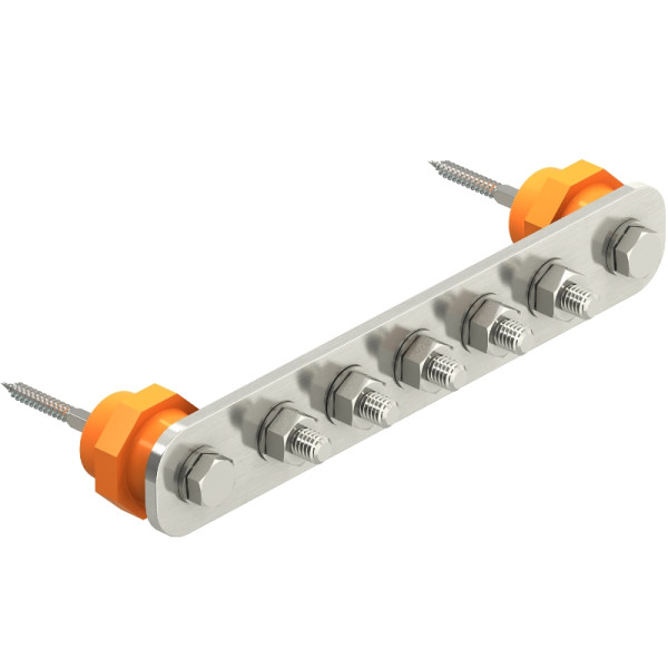 Шина вирівнювання потенціалів OBO Bettermann (5015854) BigBar на 5 підключень з нержавіючої сталі