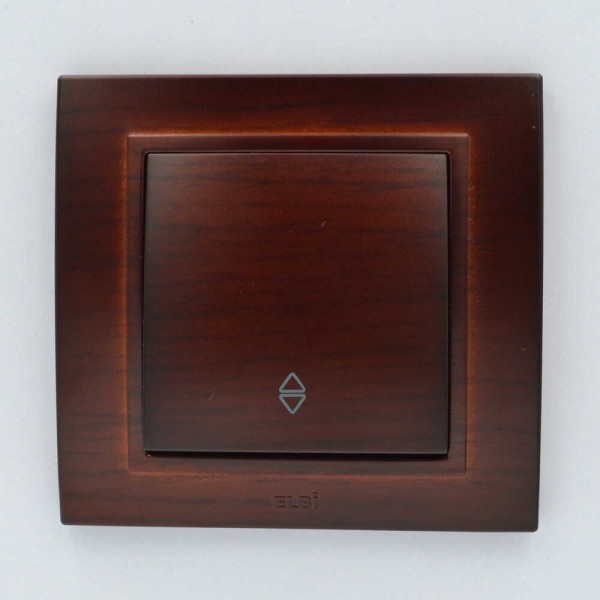 Выключатель ELBI ZENA Woodline красное дерево 1кл проходной без рамки ( 609-012900-209 ) - фото №1