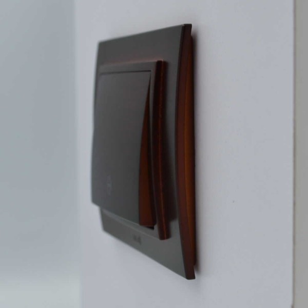 Выключатель ELBI ZENA Woodline красное дерево 1кл проходной без рамки ( 609-012900-209 ) - фото №2