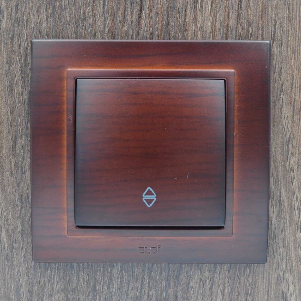 Выключатель ELBI ZENA Woodline красное дерево 1кл проходной без рамки ( 609-012900-209 ) - фото №5