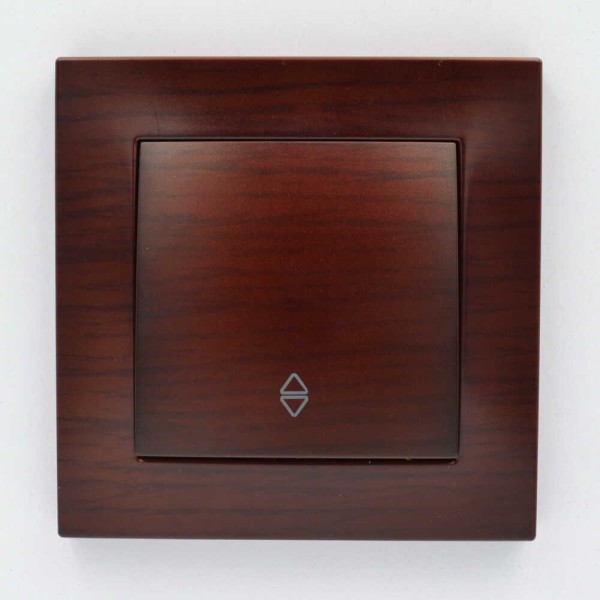 Выключатель ELBI ZENA Woodline красное дерево 1кл проходной без рамки ( 609-012900-209 ) - фото №6