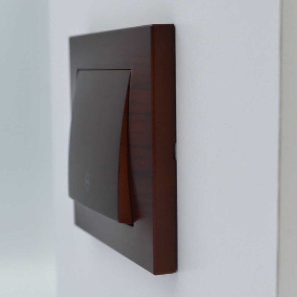 Выключатель ELBI ZENA Woodline красное дерево 1кл проходной без рамки ( 609-012900-209 ) - фото №7