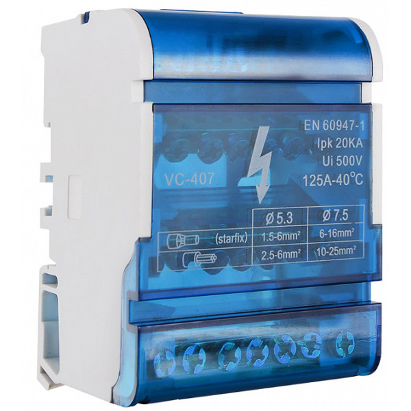 Нульова шина Аско-Укрем VC-407 в корпусі 4x7 отворів (A0150120020)