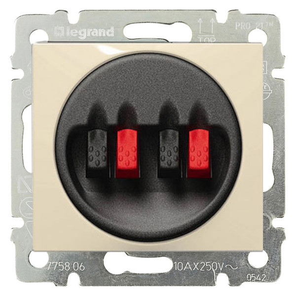 Механизм розетки для акустических систем Valena 4 контакта слоновая кость