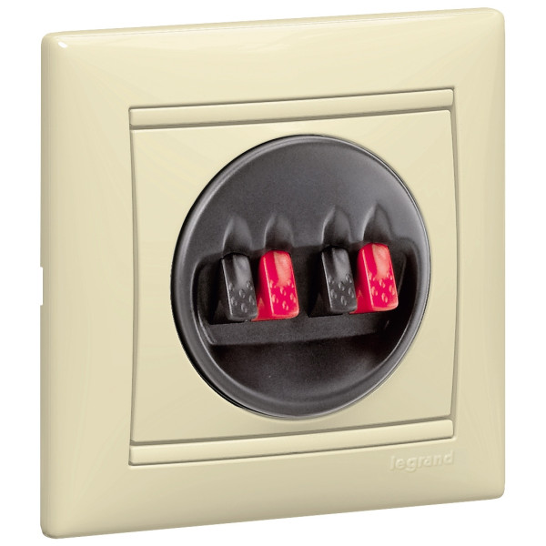 Механизм розетки для акустических систем Valena 4 контакта слоновая кость - фото №1