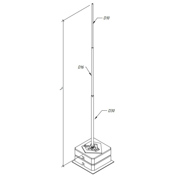 Блискавкоприймач Leo Lightman 4м Al з бетонною основою (407406) - фото №8
