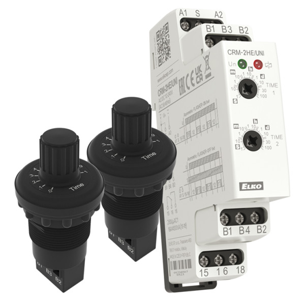 Реле часу із двома зовнішніми потенціометрами Elko-Ep CRM-2HE/UNI AC/DC 12-240В