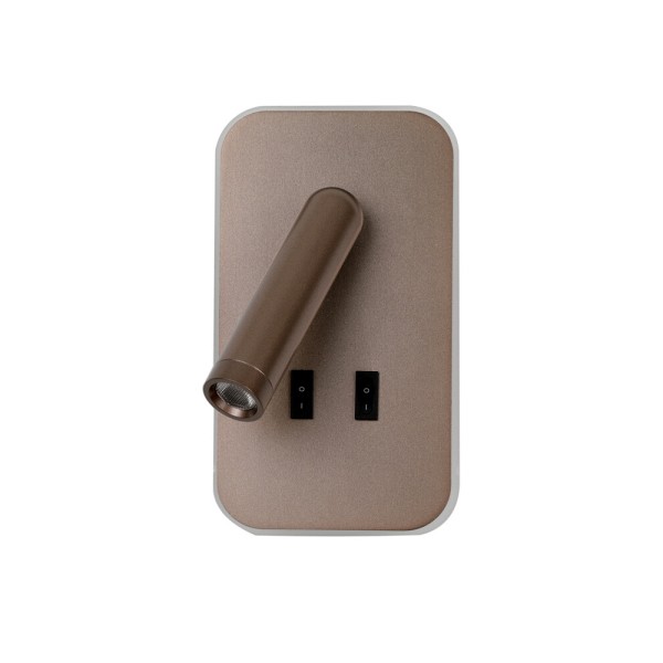 Бра, настенный светильник Italux WL-83957-1-CF Doria LED 2x8W 3000K 559Lm IP20 коричневый