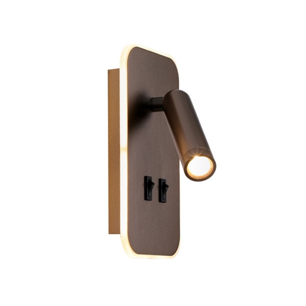 Бра, настенный светильник Italux WL-83957-1-CF Doria LED 2x8W 3000K 559Lm IP20 коричневый - фото №2