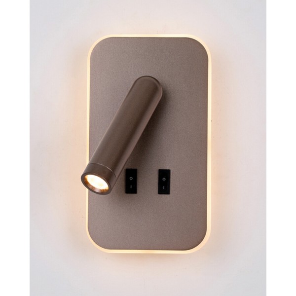 Бра, настенный светильник Italux WL-83957-1-CF Doria LED 2x8W 3000K 559Lm IP20 коричневый - фото №3