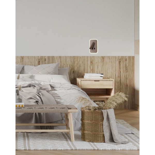 Бра, настенный светильник Italux WL-83957-1-CF Doria LED 2x8W 3000K 559Lm IP20 коричневый - фото №4