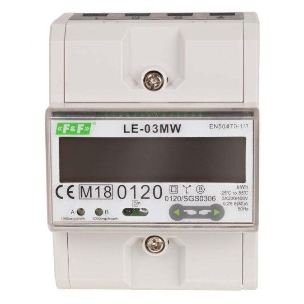Лічильник електроенергії F&F LE-03MW 3х230/400В 80А - фото №1
