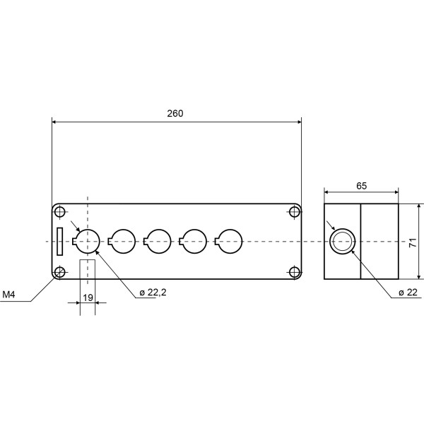 5-місний корпус Аско-Укрем HJ9-5 жовтий (A0140020073) - фото №3