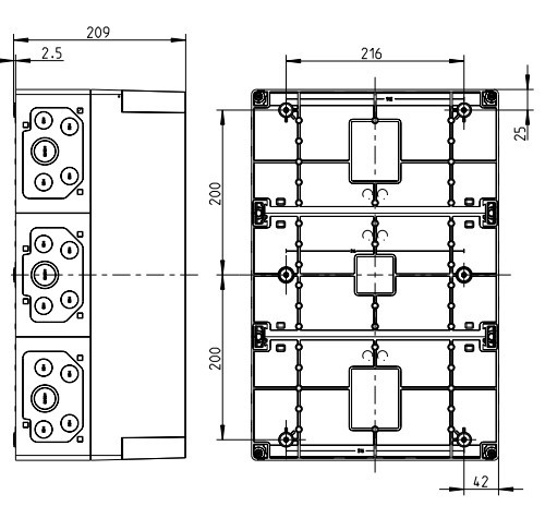 Вологозахищена розподільна коробка Spelsberg AKL 3-gh (sp74290301) IP65 - фото №1