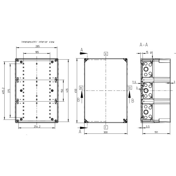 Вологозахищена розподільна коробка Spelsberg AKL 3-gh (sp74290301) IP65 - фото №2