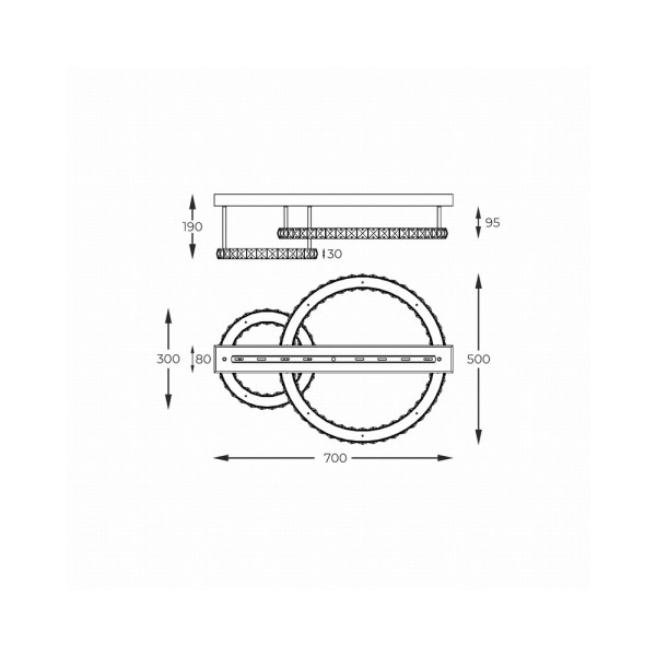 Люстра Zuma Line MX3713-2-3CT Girona Led 1x36W 3000K 4200Lm IP20 - фото №4
