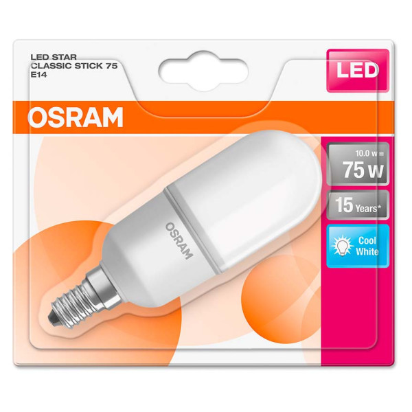 Светодиодная лампа Osram LED Star STICK75 10W/840 230V FR E14 6XBLI1 (4058075428409) - фото №1