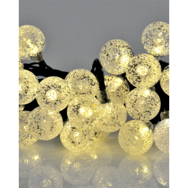 Гирлянда на солнечной батарее Goldlux 315236 Balls LED 2700K IP44 прозрачная - фото №1