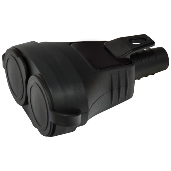 Розетка кабельная 2-местная ETI ERS-2C 2Р+РЕ Schuko каучук IP44 черная