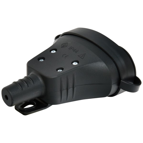 Розетка кабельная 2-местная ETI ERS-2C 2Р+РЕ Schuko каучук IP44 черная - фото №1