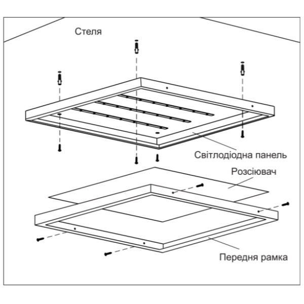 Панель LED UEC Delta CPS20 45Вт 4000К IP20 призма - фото №3