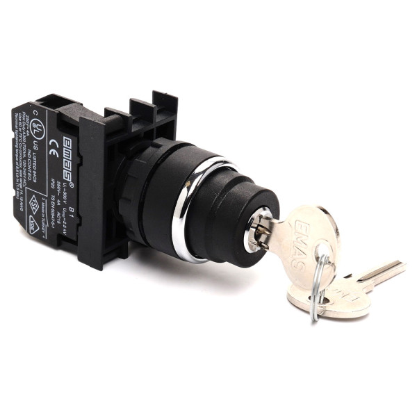 Кнопка EMAS B100AA20 (B100A21) с ключом вынимающимся в положении 0 (1НО)