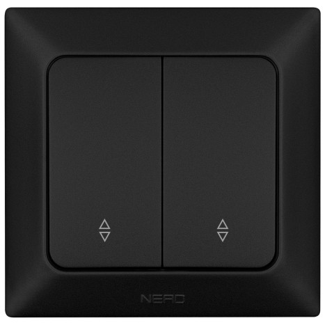 Прохідний вимикач 2-клавішний NE-AD ARAS 93-124-52 чорний