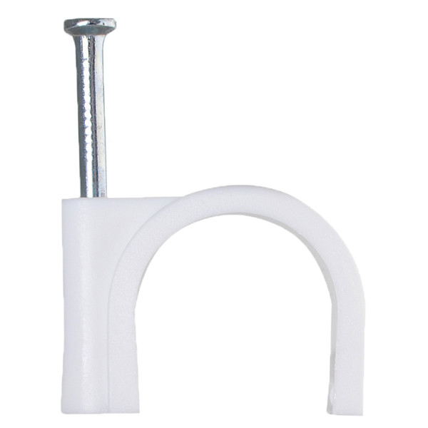 Кабельна скоба Аско-Укрем 30мм кругла біла 20шт (A0150030026)