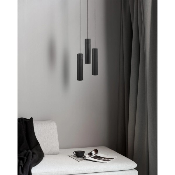 Подвесной светильник, люстра Nordlux 2410473003 Tilo GU10 3x15W IP20 черный - фото №1